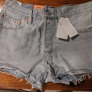 Levi's 501 Womens Shorts Button Fly Bleached 27